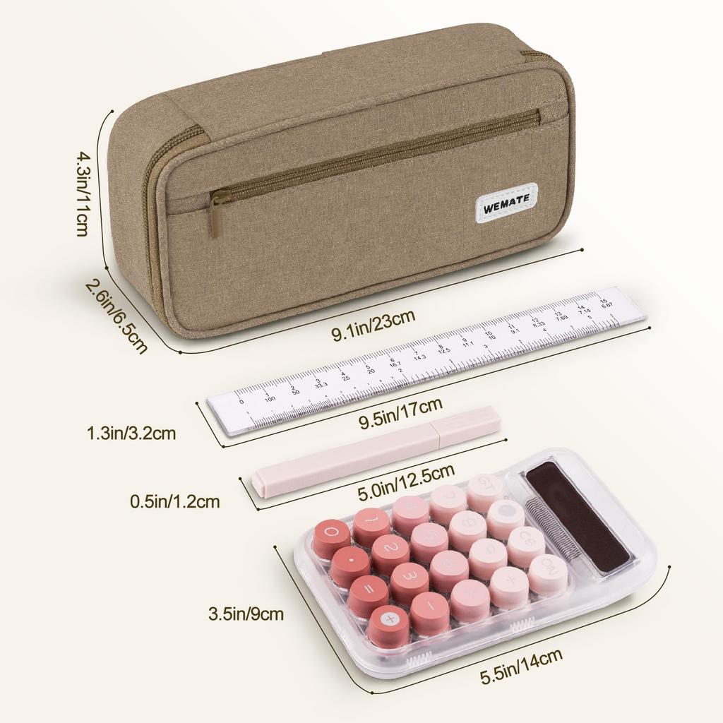 WEMATE Large Capacity Pencil Stylish Zippered Pen Powerful Organization and Gadget Storage Business For Elementary School High School and College