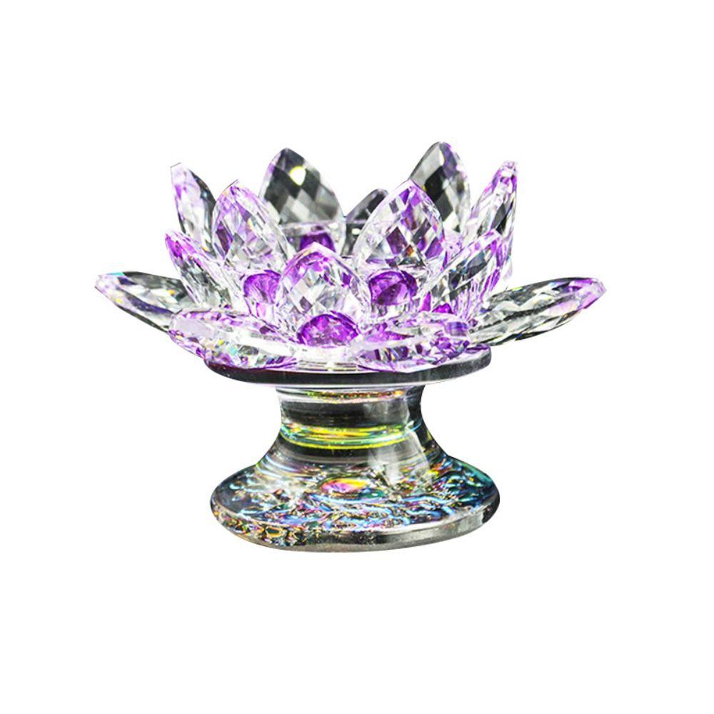 Candelabro de loto de cristal de cuarzo con forma de flor de loto, multicolor, de pureza, de 10 pies de alto, con forma de loto