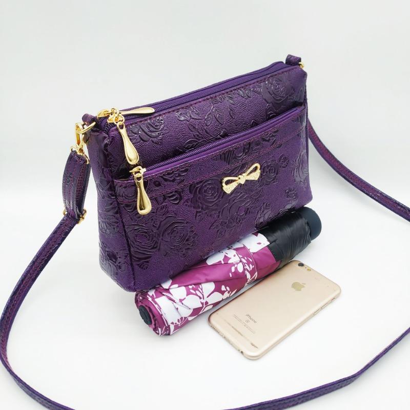 

Leather goods in the old mother to buy vegetables, the new one-shoulder oblique span women s bag темно-фиолетового