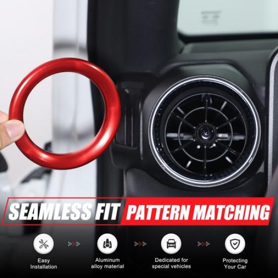 Red Aluminum Side Air Vent Trim Rings For Toyota Land Cruiser Prado LC250 24+