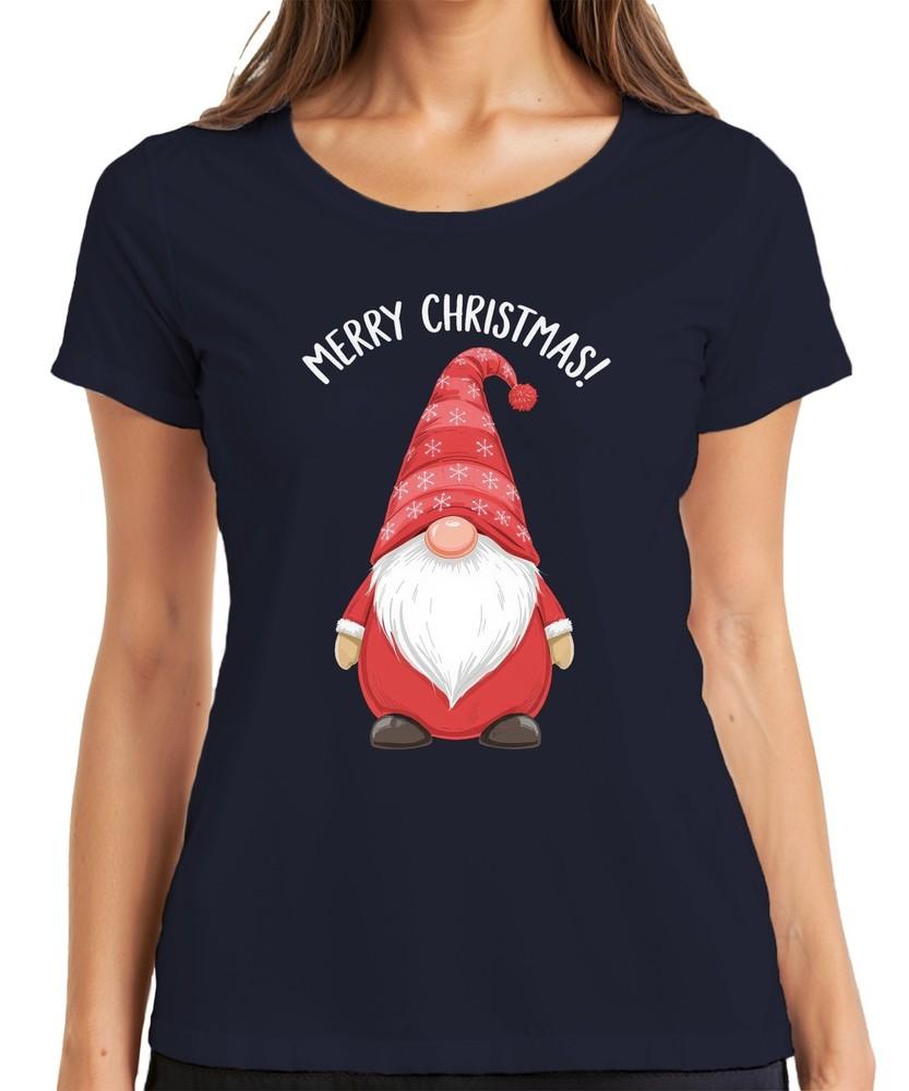 Merry Christmas Christmas Gnome Gnome Christmas Snowflakes Ladies Tshirt S