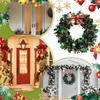 Outdoor Christmas Wreath Bow Ornament Red And Green Strips Christmas Decorations Wreath For Winter Festival New Year