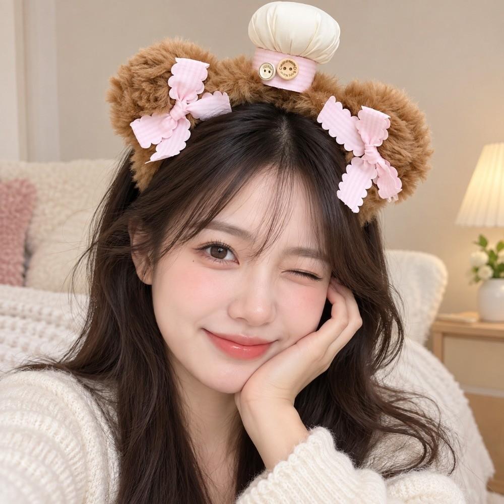 Elastic Cute Hairbands Soft Animal Hair Hoops Cartoon Headwear Plush Headbands Face Washing