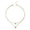 Alloy necklace wholesale European and American popular jewelry fashion multi-layer love water drop pendant retro women's collarbone chain