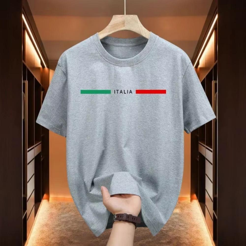 Italian fashion T-shirt men's O-neck short sleeved summer urban casual T-shirt home and outdoor comfortable soft top