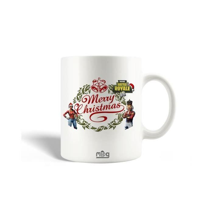 Ceramic Mug - Fortnite - Merry Christmas - 30cl - Dishwasher Safe - White