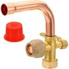 PATIKIL Air Conditioner Stop Valve, Fit for 5/8" OD Copper Tube Size Elbow 90 Degree 3 Way Angle Stop Service Valve Fitting for Mini Split AC