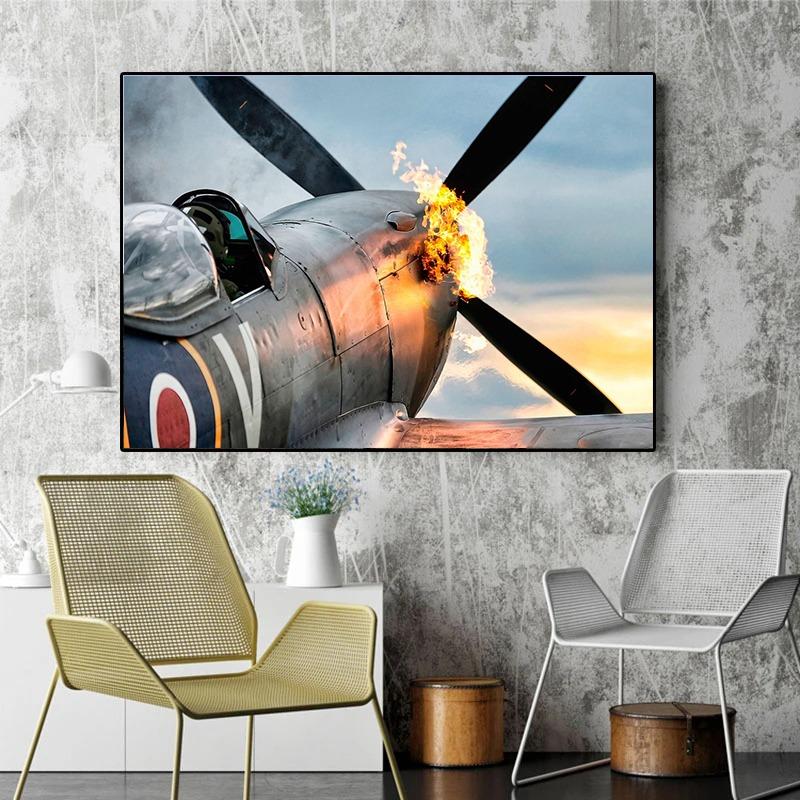 Weltkrieg Hawker Hurricane Flugzeug Poster Drucke Leinwand Malerei Spitfire Formation Wandkunst Bilder für Wohnzimmer Dekor