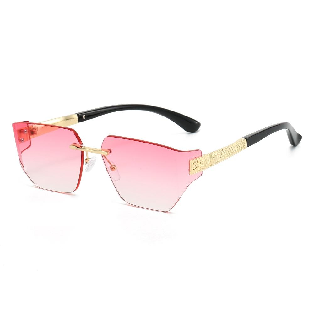 Y2K Luxury Frameless Gradient Square Sunglasses Retro Metal Frame UV400 Protection for Women Men