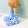 Resin Duck Figurine with Spotty Rain Boots Wellies Animal Figure Toy Model Statue Sculpture Desktop Garden Decoration Ornament Festival Gift