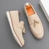 New Fashion Tassel Suede Leather Men Shoes Slip On Loafers Round Toe Dress Office Daily Commute Business Party Shoe for Man