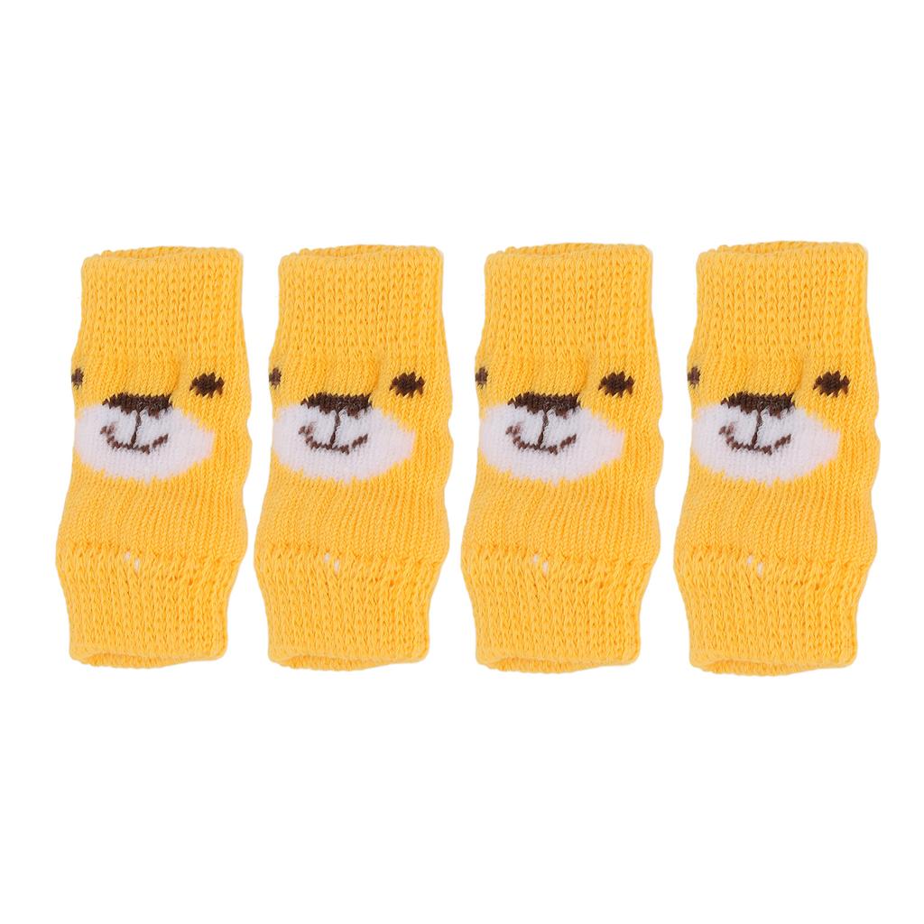 4pcs Dog Elbow Protector Cartoon Bear Pattern Joints Protection Dirty Resistance Pet Dog Elbow Sleeve