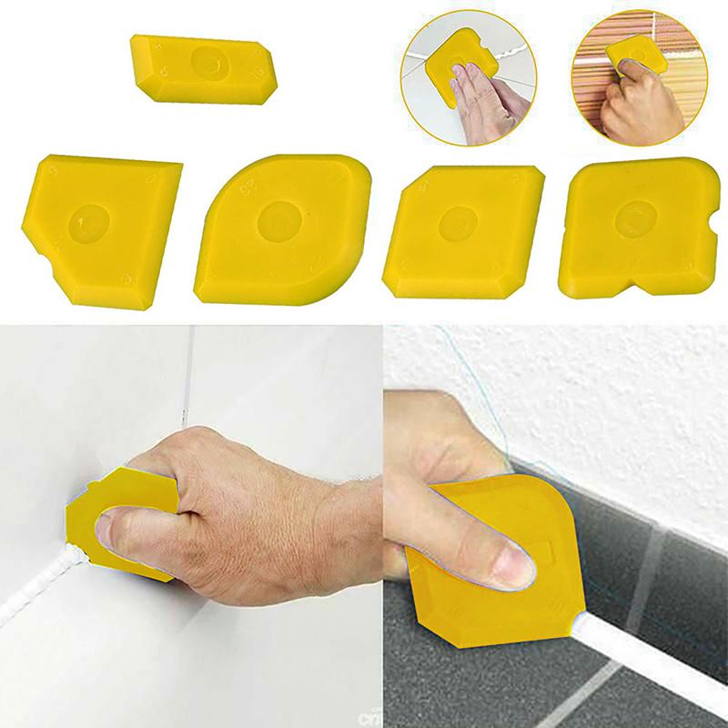 5PCS Scraper Tool Kit Grouting Set Smoothing Trowel Grout Remover Silicone Joint Filler Smoothing Spatula for Sealant Cleaning