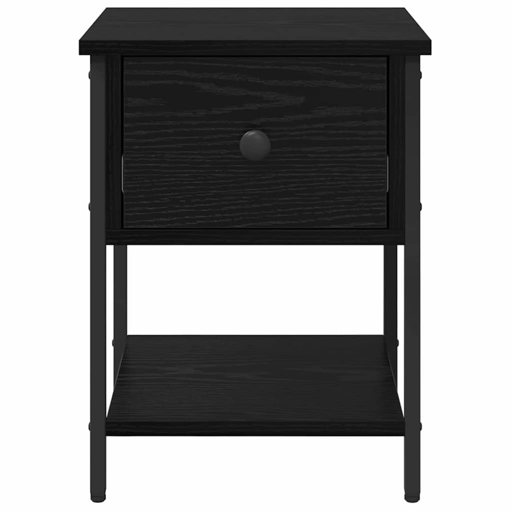 Nightstand Black Oak Effect 34 X 35.5 X 45 Cm Engineered Wood