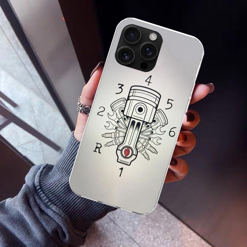 1N23456 Cool Motorcycle Phone Case For iPhone 17 Air 16 15 Pro Max 14 Plus 13 Mini 12 11 Cover 7 8 SE Silicone Shell Print Funda
