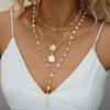 [HF]#1Pc Bohemian Flower Pendant Tassel Necklace Set For Women Y-Shaped Long Chain Necklace Personalized Trendy Accessory