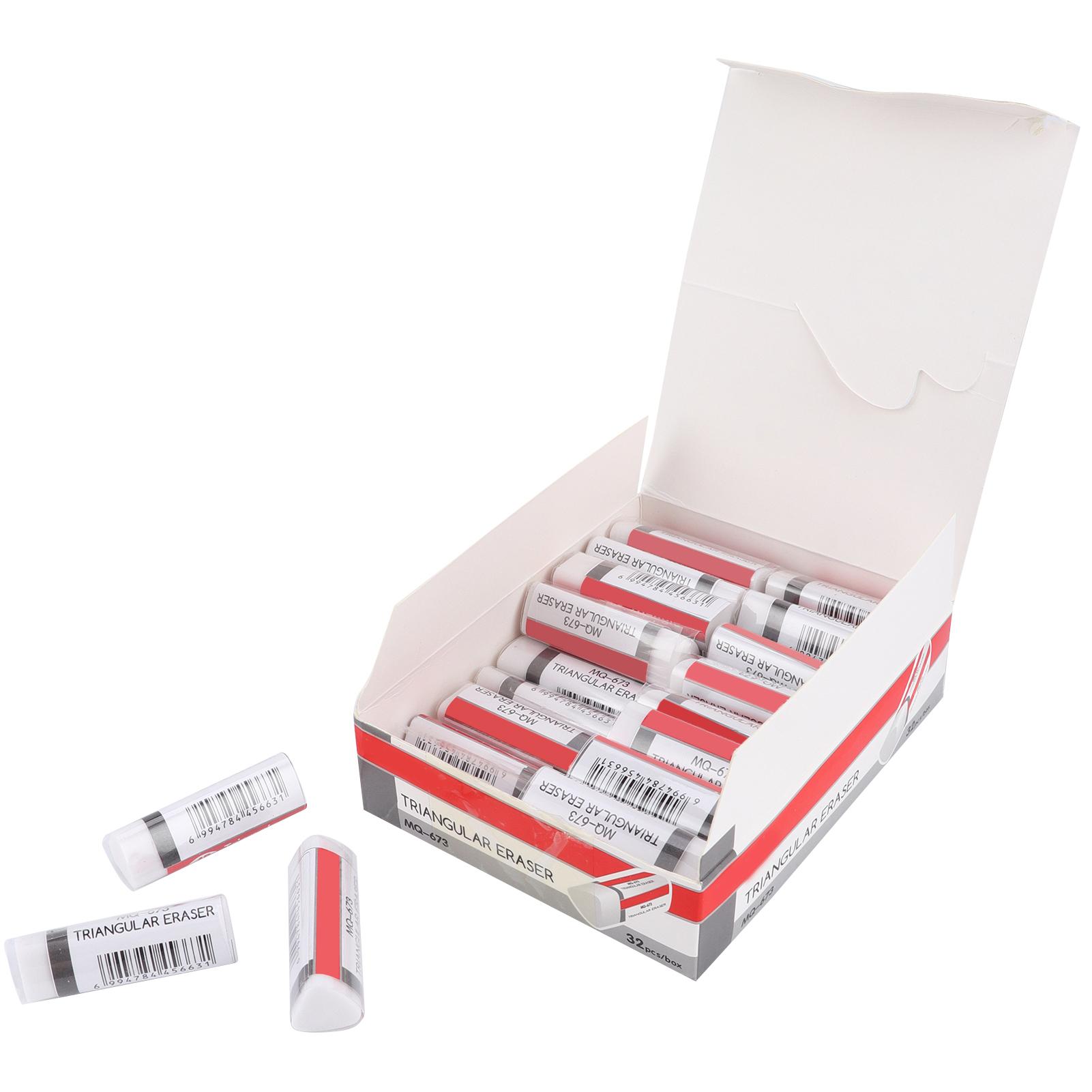 

32Pcs Eraser Triangular 4B Student Cartoon Office Exam Sketch Writing Eraser White