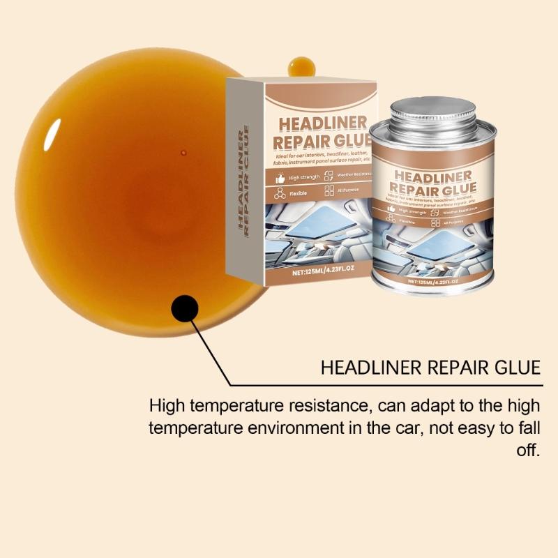 Headliners Repair Glues 125ml, Car Roof Liner Quick Dry Repair Adhesive Glues, Car Roof Fabric Adhesive