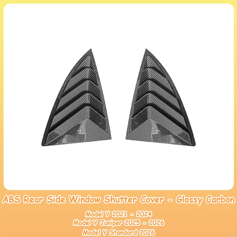 Heenvn For Tesla Model 3/Y Juniper Rear Car Window Shutter Cover ABS Louver Side Vent Trim Anti-Scratch Triangle Accessories