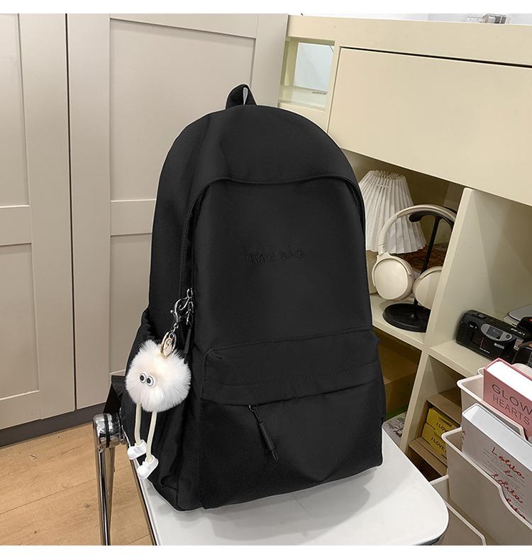 School Bag New Middle and High School Students Sweet Solid Color Large Capacity School Bag Casual Commuting Backpack Versatile Cute Simple Backpack