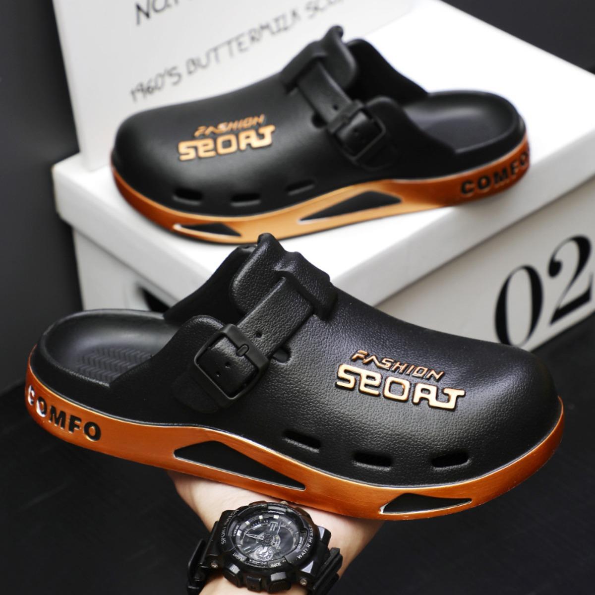 

Чоловічі повсякденні капці, дихаюче взуття, зносостійке, вуличне взуття, пляжне взуття, взуття з відкритим носком 42-43 золотий