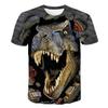 Men T Shirt Dinosaur Elephant Graphic 3D Printed Round Neck Loose Short Sleeve Summer Fashion Fun Animals Tops Tees