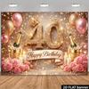 Fundal 2D pentru petrecerea de ziua de 40 de ani pentru persoane de 40 de ani cifre 40 auriu-diamant temă coroană decorare perete