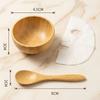 Bamboo Wood Mask Bowl Sleek Bamboo Spatula Spoon Spoon Cosmetic Mixing Tools  Cosmetic Mixing