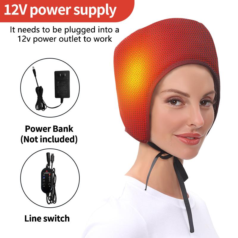 Full-Wrap Electric Heated Head Massager 3 Heating Modes Migraine Relief Ear Cold Protection Pressure Release Sleep Aid Unisex
