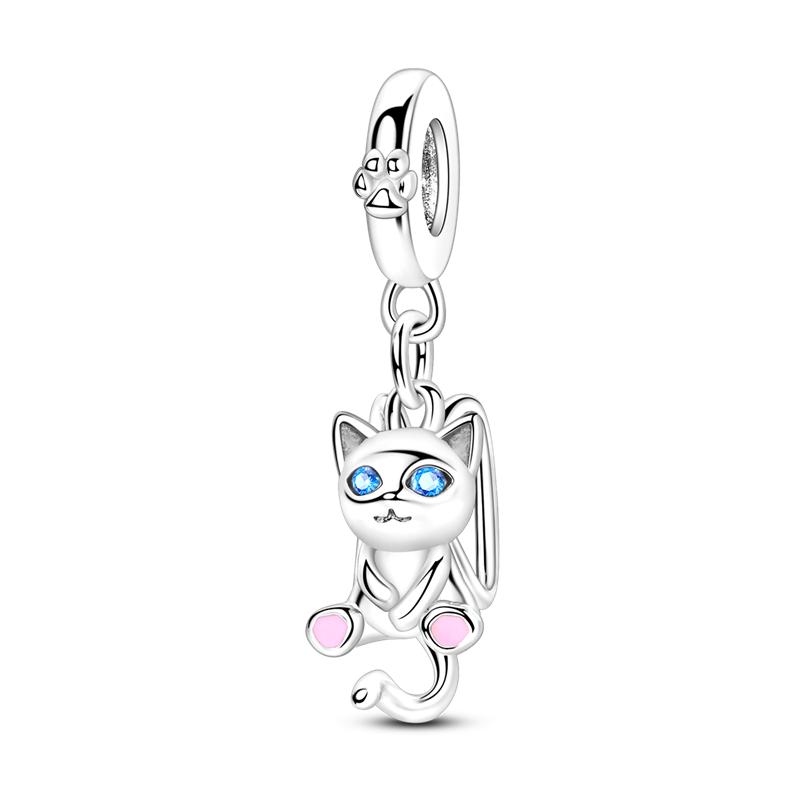Copper Teacup Cat Lovely Paw House Pet Pendant Charm Bead Charms Bead Charms Compatible With Authentic Bracelets Fine Do It Yourself Birthday Jeweller