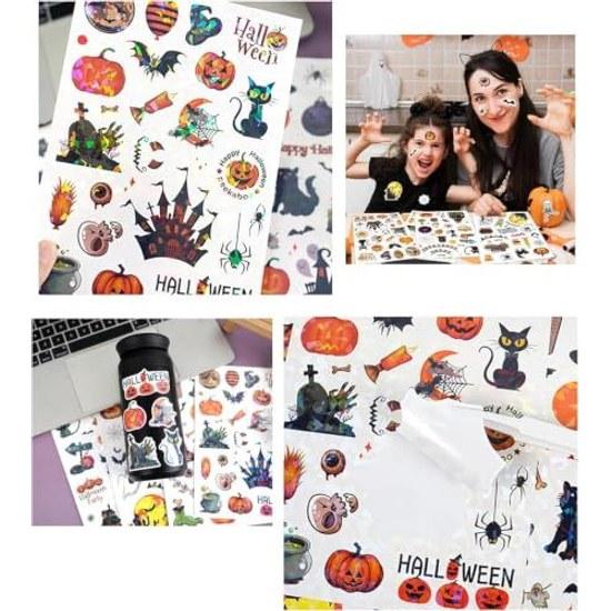 Halloween stickers 4 sheets puff prizes pumpkin DIY craft schedule