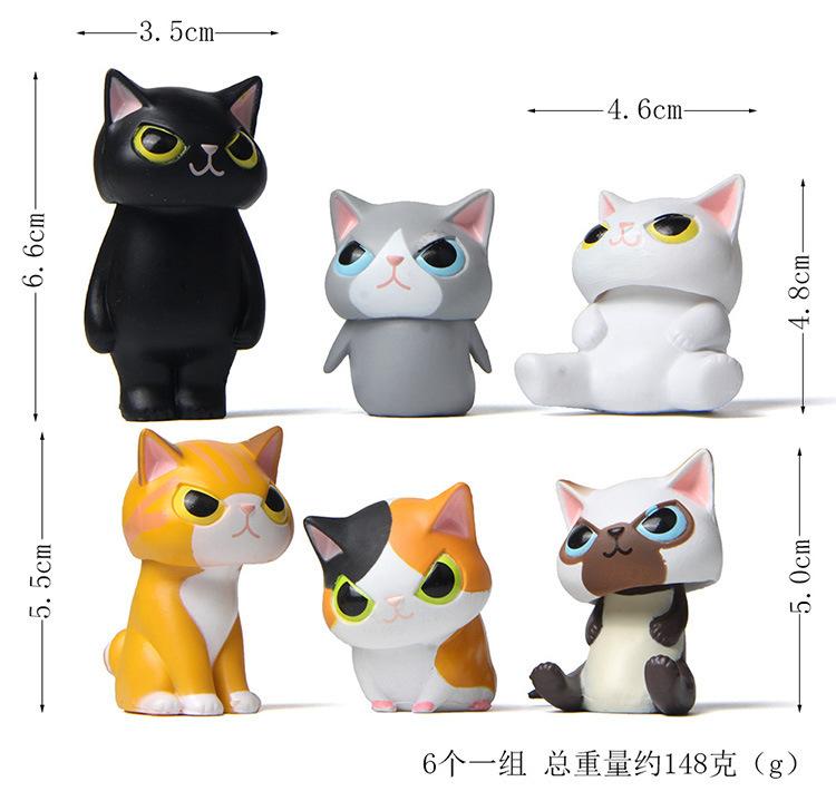 

6 шт. животных, замаскированных под кошек, креативные украшения из кошачьих головных уборов, замаскированных под фигурки собак породы сиба и морских свинок