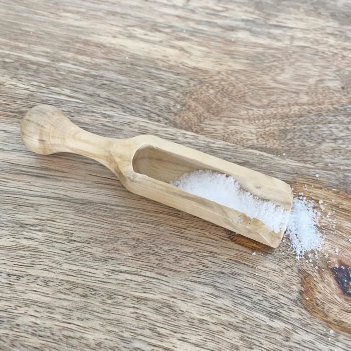 Cuillère à sel - Artisanale - Buis ancien - Fabrication française - 11 cm - Naturel