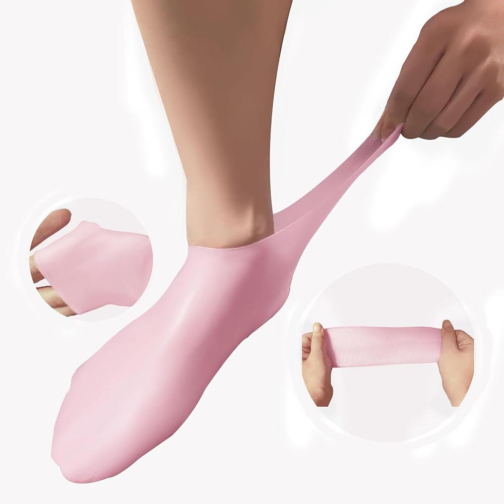 3 Pairs Silicone Socks for Women for Repairing Dry Feet, Cracked Heels