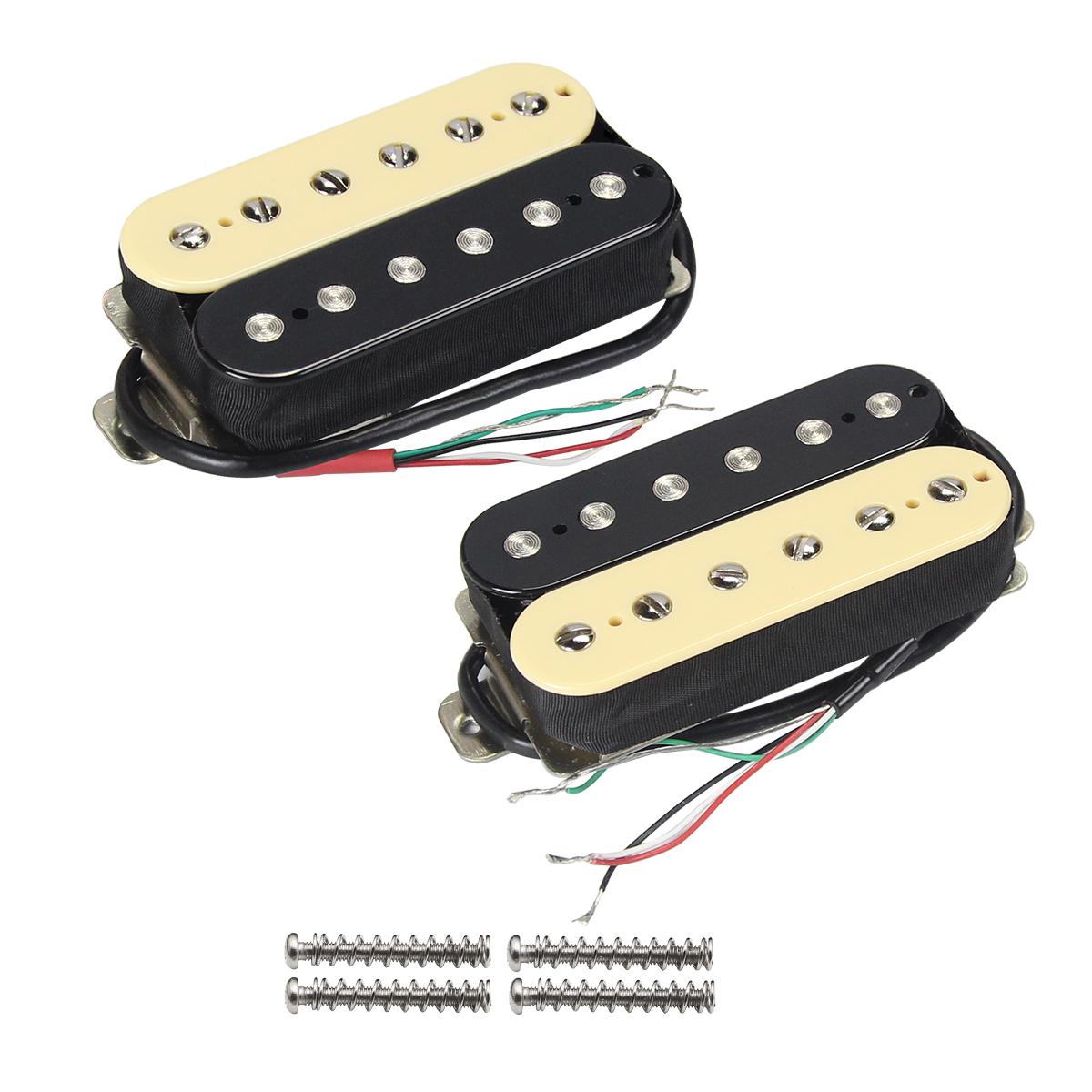 FLEOR Set of Alnico 2 Humbucker Guitar Pickups Neck & Bridge Pickup Double Coil Guitar Parts зебра