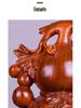 Large Pear-Shaped Mahogany Wood Fu Lu Ornament - Living Room Decoration & Handcrafted Gift
