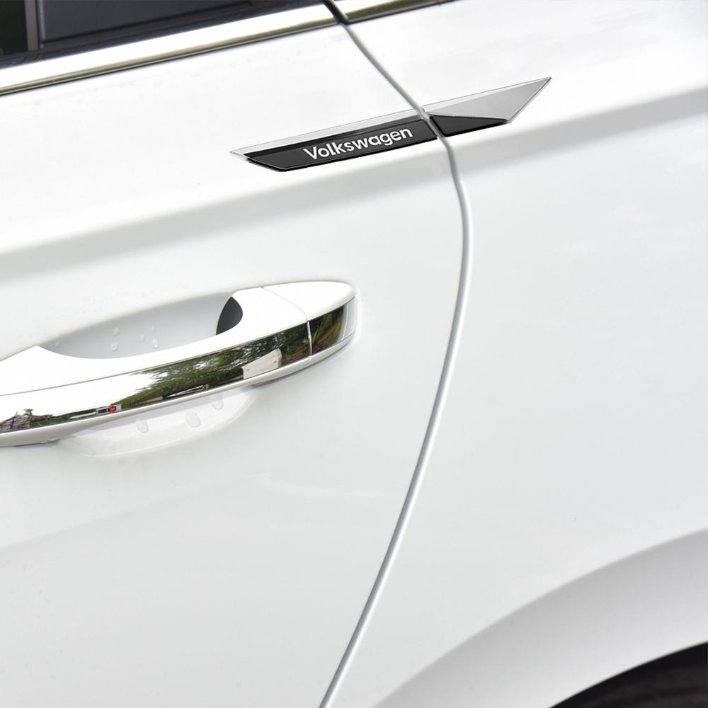 For VW Rline GOLF Passat MK7 MK6 Tiguan Polo CC Jetta Bora GTD GTI B6 2pcs 3D ABS Car Fender Side Wing Emblem Sticker Valve Cap