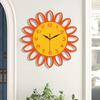Cartoon hollowed out sunflower wall clock, creative countryside style, silent wall clock suitable for home, living room, and off