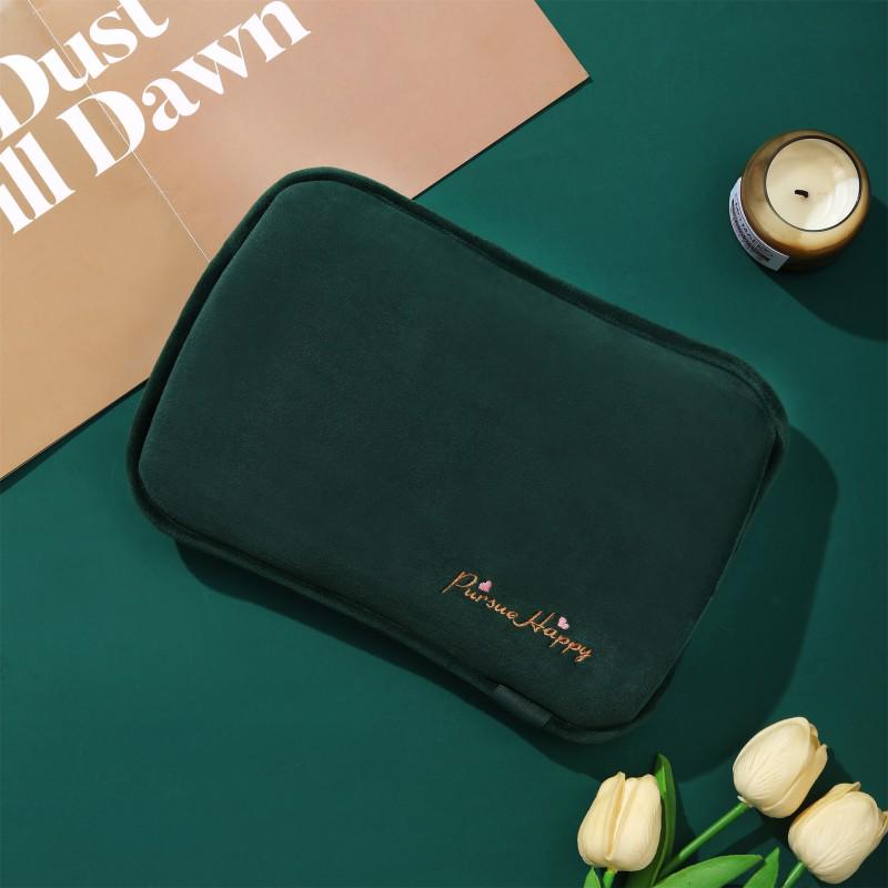 Removable Cute Cartoon Hot Water Bottle Cover with Double Hand Inserts and Charging Plush Waistband, Washable and Sold Separately for Women.