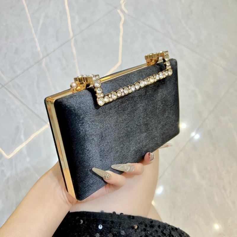 Clutch Evening Bag Women's Fashionable Socialite-Chic Versatile Diamond-Studded Small Bag Dress Crossbody Banquet Bag