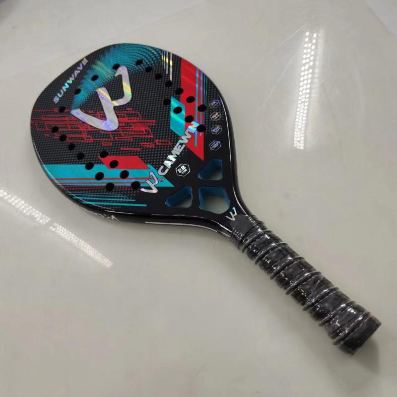 Carbon Fiber Beach Tennis Racket 3K Frame Lightweight Amateur Advanced Players Outdoor Sports