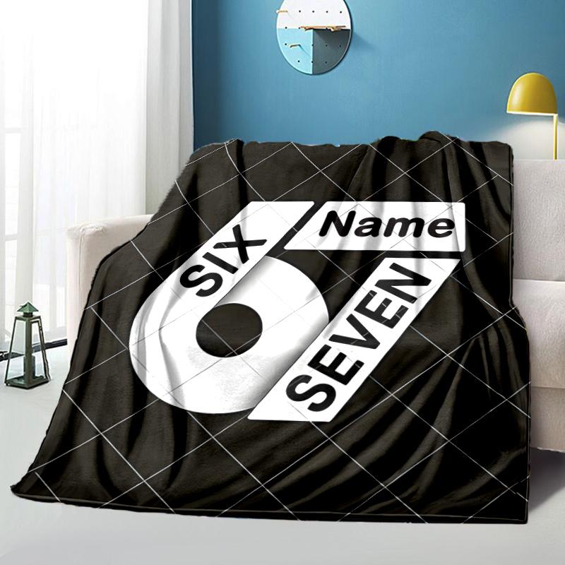 1PC Custom Name "Sixty-Seven Name Design" Flannel Blanket Versatile,all-season Throw Suitable for the Living Room,bedroom,camping,travel,and Gift