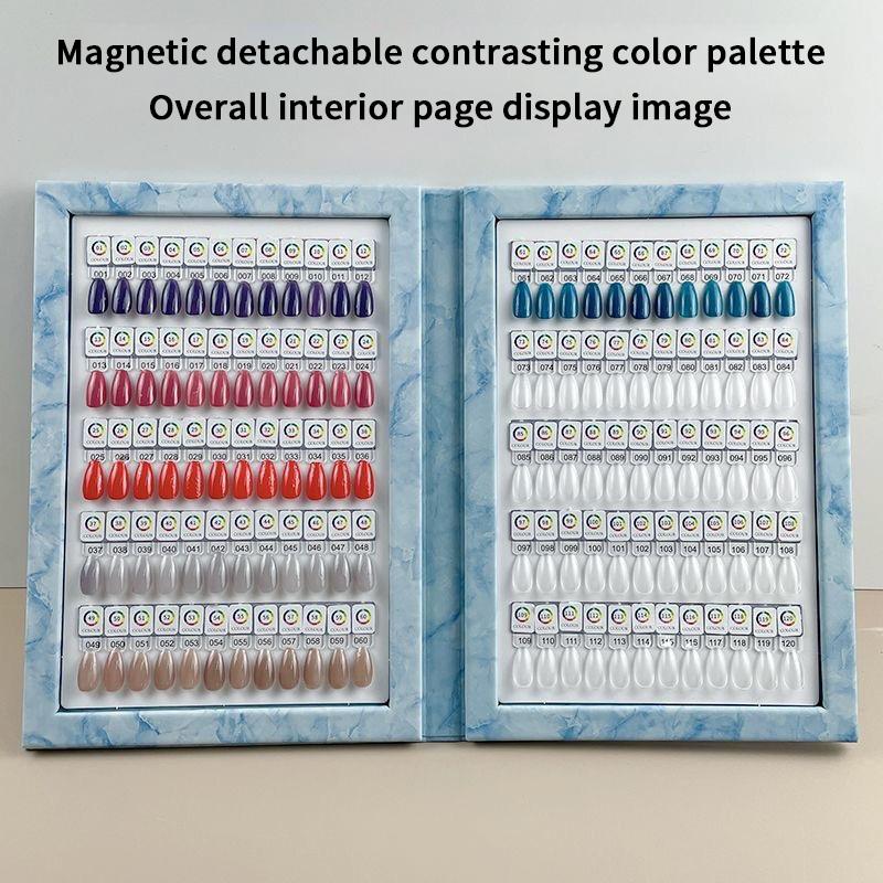 120/180 Colors Magnetic Fake Nails Tips Display Book Nail Polish Storage Book Nail Styles Showing Book With Fake Nails Tools rosa