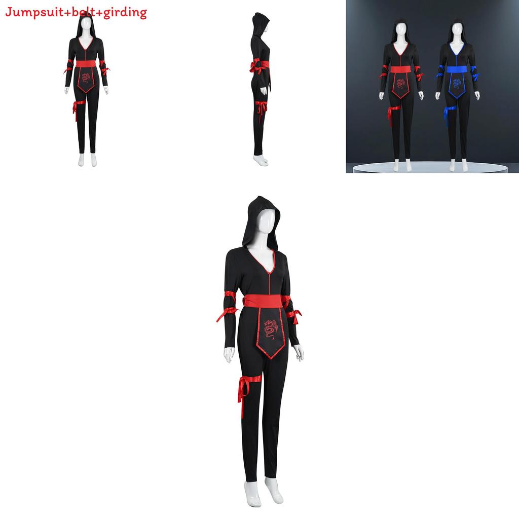 Disfraz de Cosplay de Ninja Femenino Adulto para Halloween con Mezcla de Poliéster para Actuación en Escenario