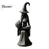 Mysterious Witch Craft Gift Pumpkin Ornament, Halloween Gothic Style Tabletop Figurine, Retro Home Decor Ornament PLA Statue for Bookshelf Office