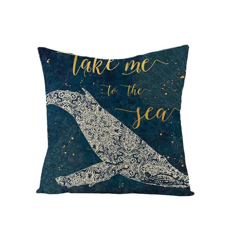 Home Marine Life Polyester Printed Pillow Case Combination Car Pillow Cushion Cover
