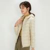 Womens Lightweight Short Down Jacket With Hood 90% White Duck Slim Fit Winter