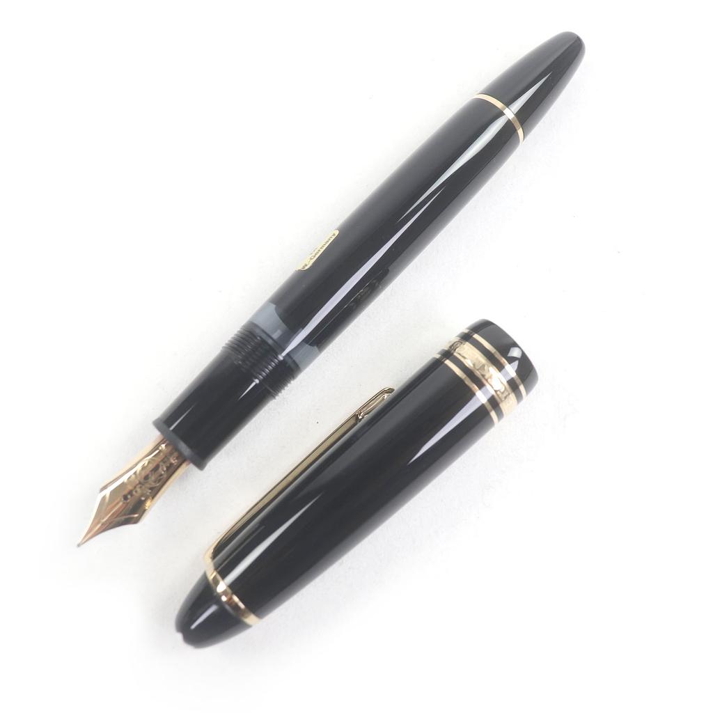 Excellent MONTBLANC Fountain Pen Meisterstück 146 Cap Type Black Gold 14K Mens Used