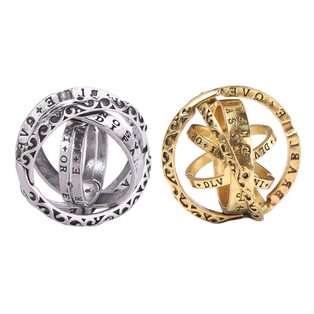 Rotating Planet Astronomical Ball Ring Universe Sphere Astronomy Ball Rings  Jewelry Gift