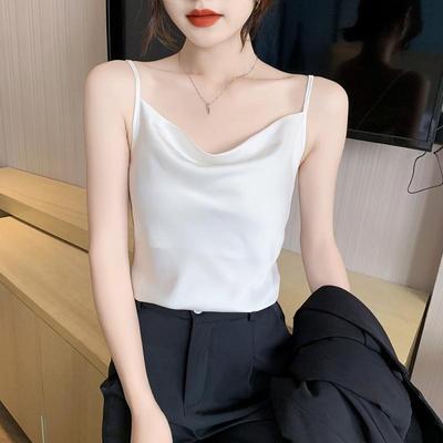2025 Sexy Weißes Ärmelloses Camisole-Top für Damen: Elegante Sommer-Innen- und Oberbekleidung